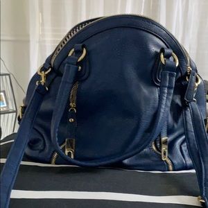 Leather blue purse